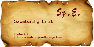 Szombathy Erik névjegykártya